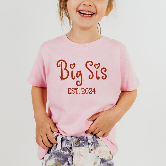 ビッグSis Est 2024シャツ |かわいい姉さん ベビーTシャツ