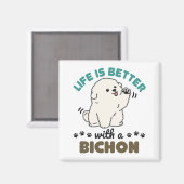 ビッコンフリーズ犬の方が生活に良い マグネット (正面/裏面)