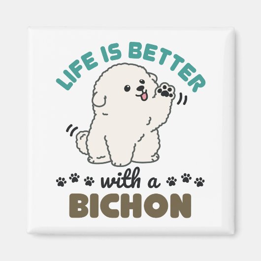 ビッコンフリーズ犬の方が生活に良い マグネット (正面)