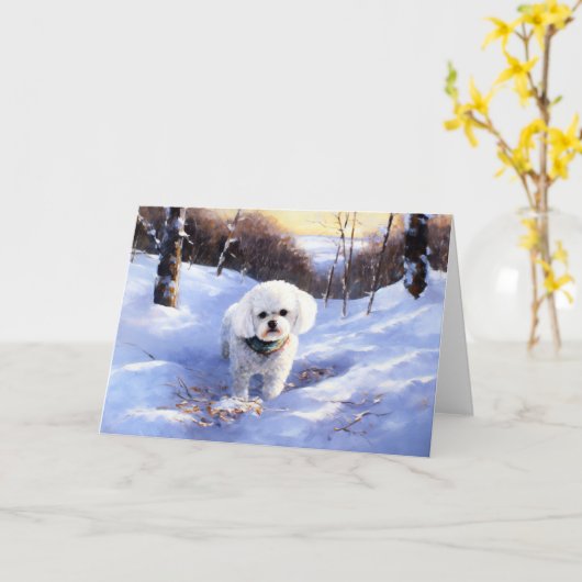 ビッコンフリーズ雪のクリスマスを許す カード (黄色い花)