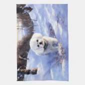 ビッコンフリーズ雪のクリスマスを許す キッチンタオル (縦)