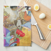 ビットおよび下げ振のコラージュ1枚の台所タオル キッチンタオル (四つ折り)