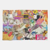 ビットおよび下げ振のコラージュ1枚の台所タオル キッチンタオル (横)