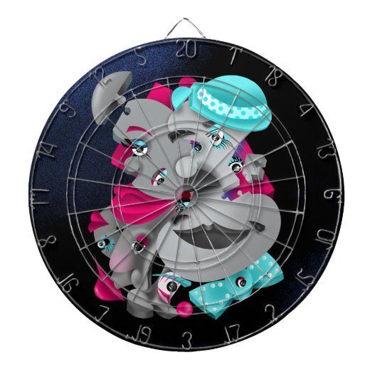 ビットとピース – シュールパズル顔ダーツボード ダーツボード (正面)