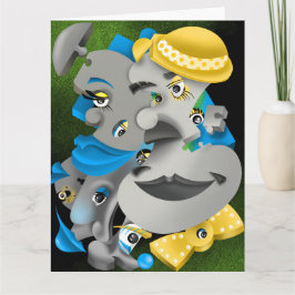 ビットとピース – 超現実的パズル顔グリーティング カード