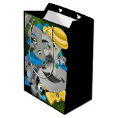 ビットとピース – 超現実的パズル顔抱き枕 ミディアムペーパーバッグ (裏面アングル)