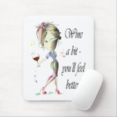 ビットはワインを飲みます-よりよく感じます! おもしろいなワインのギフト マウスパッド (マウス)