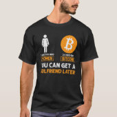 ビットコおもしろいインBTC暗号皮肉取引 Tシャツ (正面)