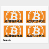 ビットコインがここで使用可能なロゴ 長方形シール (シート)