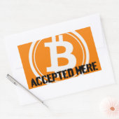 ビットコインがここで使用可能なロゴ 長方形シール (封筒)