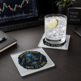 ビットコインが出来るまでいつも不可能に思える ガラスコースター
