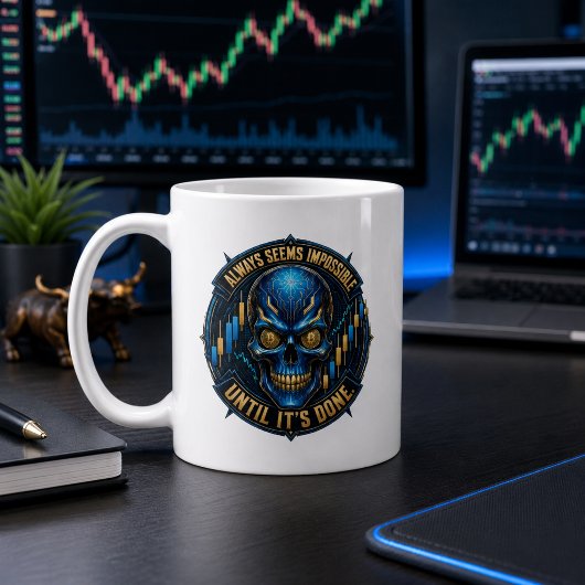 ビットコインが出来るまでいつも不可能に思える コーヒーマグカップ