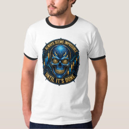 ビットコインが出来るまでいつも不可能に思える Tシャツ