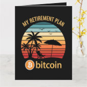 ビットコインでリタイア ビーチサンセット カード (黄色い花)