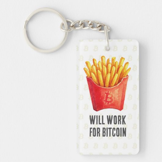 ビットコインで働きます キーホルダー (正面)