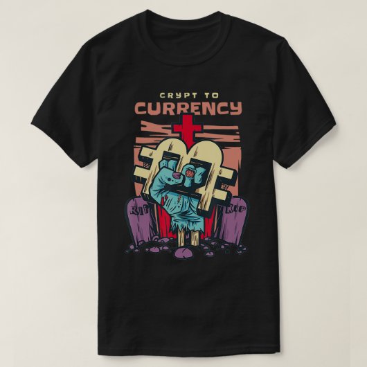 ビットコインと暗号暗号から通貨へ Tシャツ (デザイン正面)