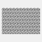 ビットコインによる暗号通貨パターン ラッピングペーパーシート (正面2)