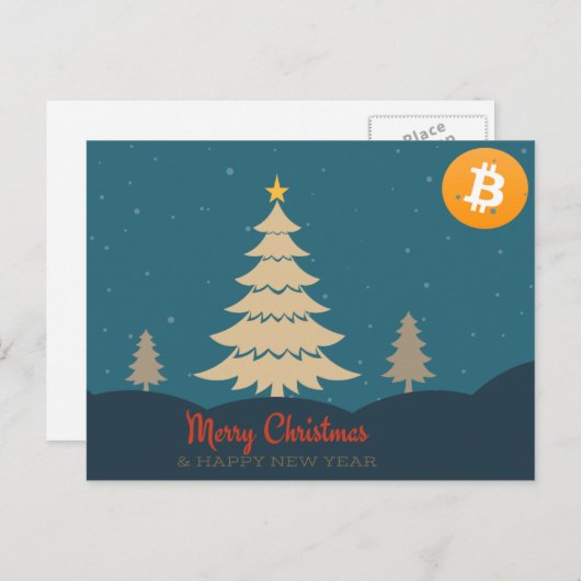 ビットコインのクリスマスだ! シーズンポストカード (正面/裏面)