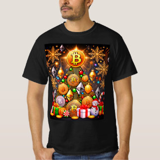 ビットコインのクリスマスツリー Tシャツ