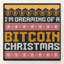 ビットコインのクリスマスニットフェイクパターンの夢 ガラスコースター