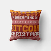 ビットコインのクリスマスニットフェイクパターンの夢 クッション (裏面)