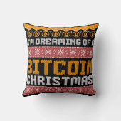 ビットコインのクリスマスニットフェイクパターンの夢 クッション (裏面)