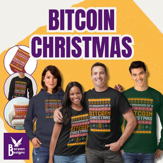 ビットコインのクリスマスニットフェイクパターンの夢 スウェットシャツ