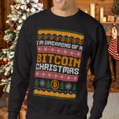 ビットコインのクリスマスニットフェイクパターンの夢 スウェットシャツ