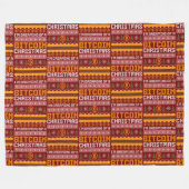 ビットコインのクリスマスニットフェイクパターンの夢 フリースブランケット (正面(横))