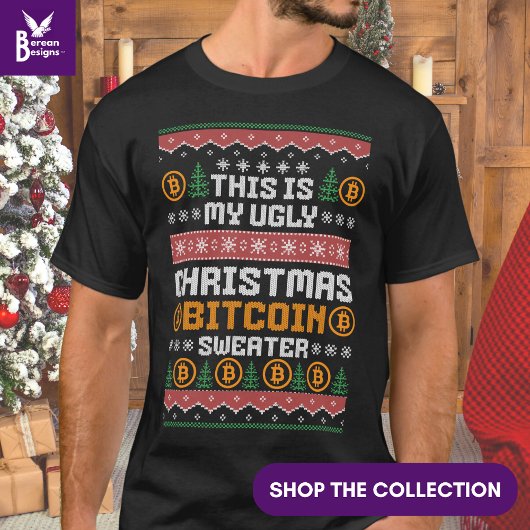 ビットコインのクリスマスニットフェイクパターンの夢 Tシャツ