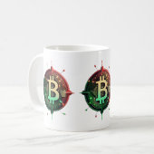 ビットコインのクリスマスライト コーヒーマグカップ (正面左)