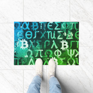ビットコインのシンボル (スタイル: プロフィットグリーン - 5) ドアマット