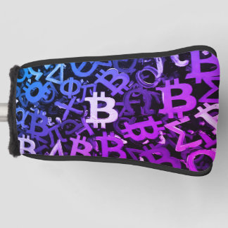 ビットコインのシンボル (スタイル: マイアミ パープル - 3) ゴルフヘッドカバー