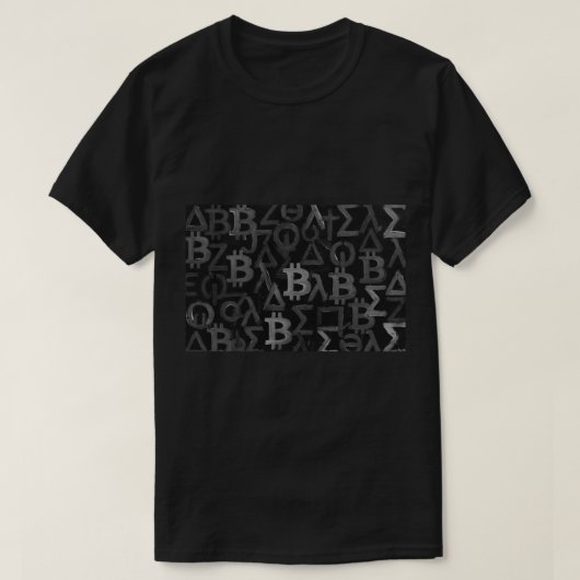 ビットコインのシンボル (スタイル: 12) Tシャツ (デザイン正面)