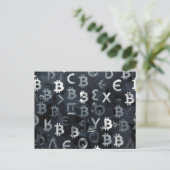 ビットコインのシンボル (スタイル: 7) ポストカード (スタンド正面)