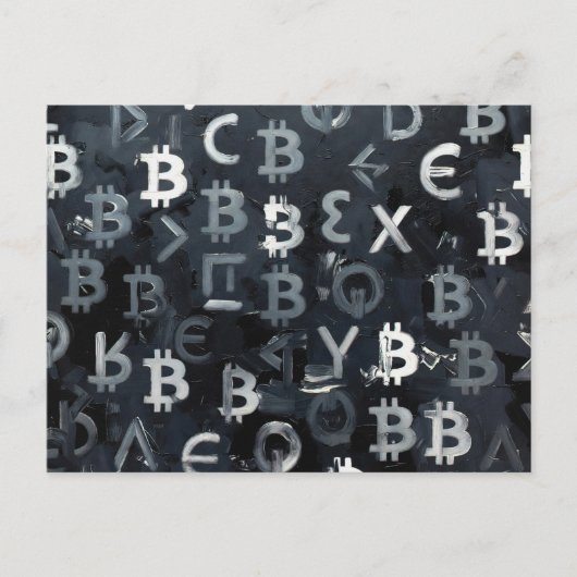 ビットコインのシンボル (スタイル: 7) ポストカード (正面)