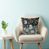 ビットコインのシンボル (スタイル: D) クッション (椅子)