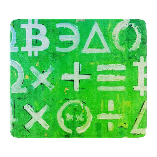 ビットコインのシンボル (明るい利益 グリーン - 5) カッティングボード (正面)