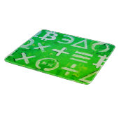 ビットコインのシンボル (明るい利益 グリーン - 5) カッティングボード (角)