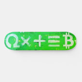 ビットコインのシンボル (明るい利益 グリーン - 5) スケートボード (横)