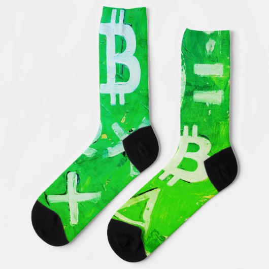 ビットコインのシンボル (明るい利益 グリーン - 5) ソックス (左)