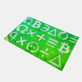 ビットコインのシンボル (明るい利益 グリーン - 5) ドアマット (アングル)