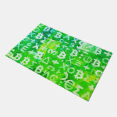 ビットコインのシンボル (明るい利益 グリーン - 6) ドアマット (アングル)