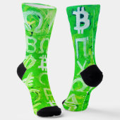 ビットコインのシンボル (明るい利益 グリーン - 7) ソックス (傾斜あり)