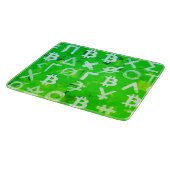 ビットコインのシンボル (明るい利益 緑 - 1) カッティングボード (角)