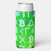 ビットコインのシンボル (明るい利益 緑 - 1) スリム缶クーラー (Seltzer裏面)