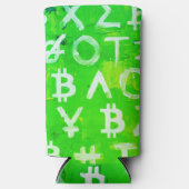 ビットコインのシンボル (明るい利益 緑 - 1) スリム缶クーラー (正面)