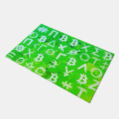 ビットコインのシンボル (明るい利益 緑 - 1) ドアマット (アングル)