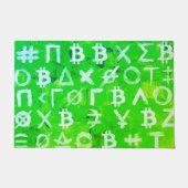 ビットコインのシンボル (明るい利益 緑 - 1) ドアマット (正面)