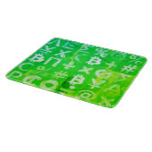 ビットコインのシンボル (明るい利益 緑 - 2) カッティングボード (角)